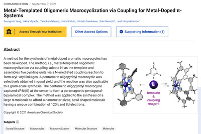 Metal-Templated Oligomeric Macrocyclization via Coupling for Metal-Doped π-Systems